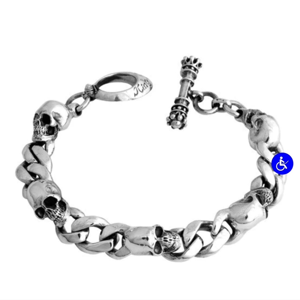 King baby skull and chain bracelet - Picture 6 of 6